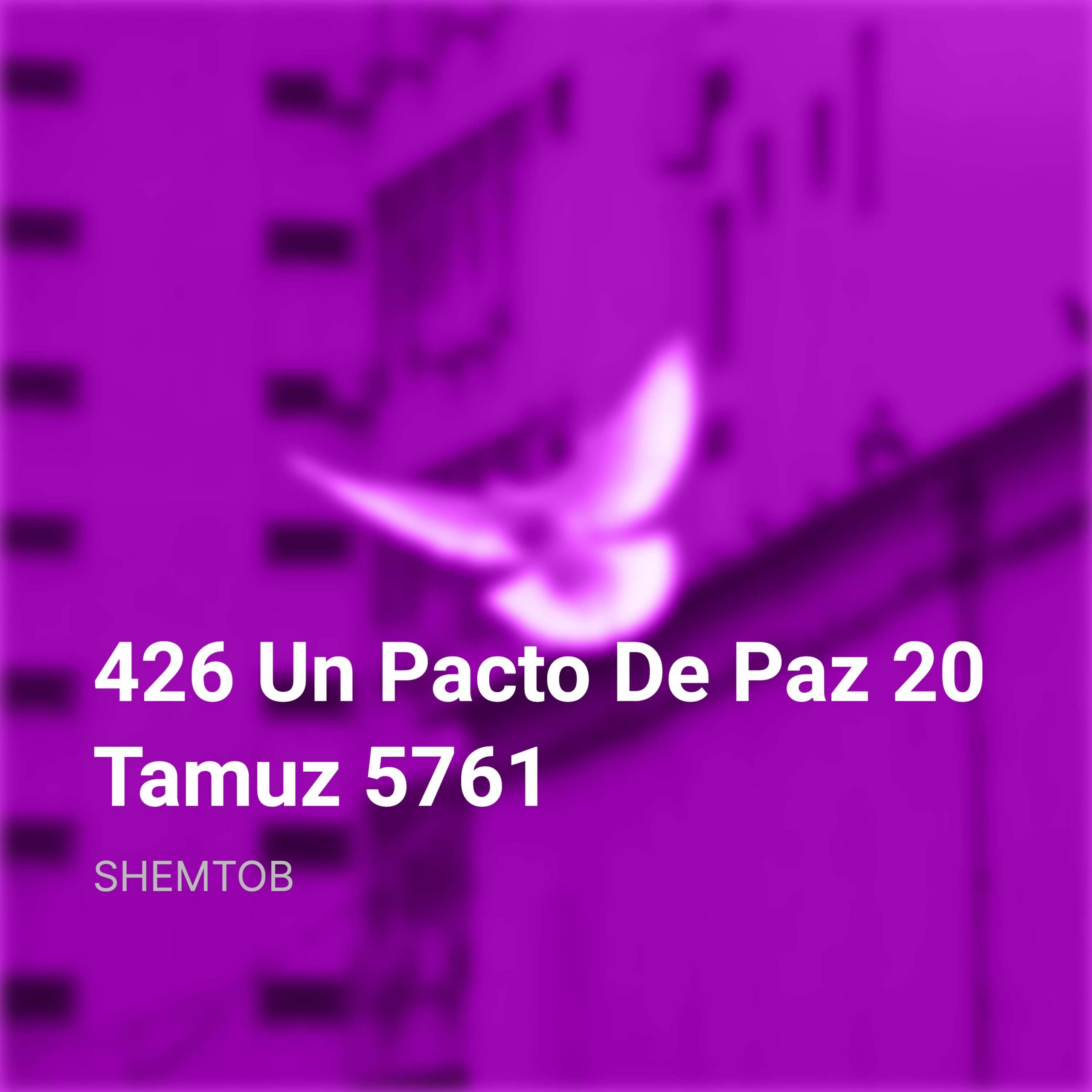 Un Pacto de Paz – 20 Tamuz 5761